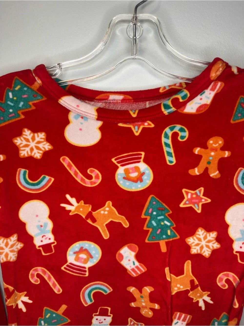 Cat & Jack Kids Red Holiday Print Pajama Set 2-Piece Christmas Snowman Kids 10